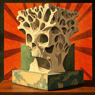 Chromalichen Screenprint style, Midjourney V6.1: abstract 3D render