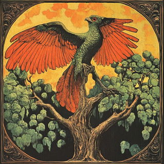 Chromalichen Screenprint style, Midjourney V6.1: traditional folk art