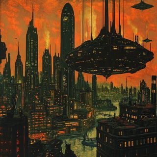 Chromalichen Screenprint style, Midjourney V6.1: cinematic shot from sci-fi movie