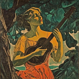 Chromalichen Screenprint style, Midjourney V6.1: classical 18th-century oil painting