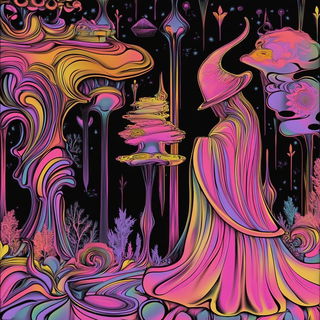 Vaporvale style, Midjourney V6.1: retro fairy-tale illustration