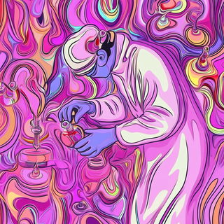 Vaporvale style, Midjourney V6.1: editorial illustration for popular scientific magazine cover