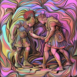 Vaporvale style, Midjourney V6.1: classical 18th-century oil painting