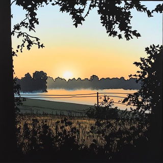 Anatomelux style, Midjourney V6.1: realistic landscape photograph of quiet dawn