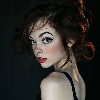 Anatomelux style, Midjourney V6.1: photographic portrait of female protagonist
