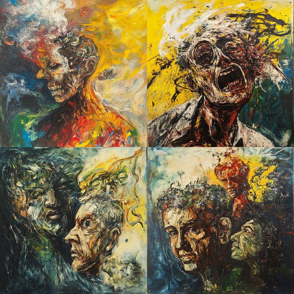 Affandi style, Midjourney V6.1, render 1 of 4