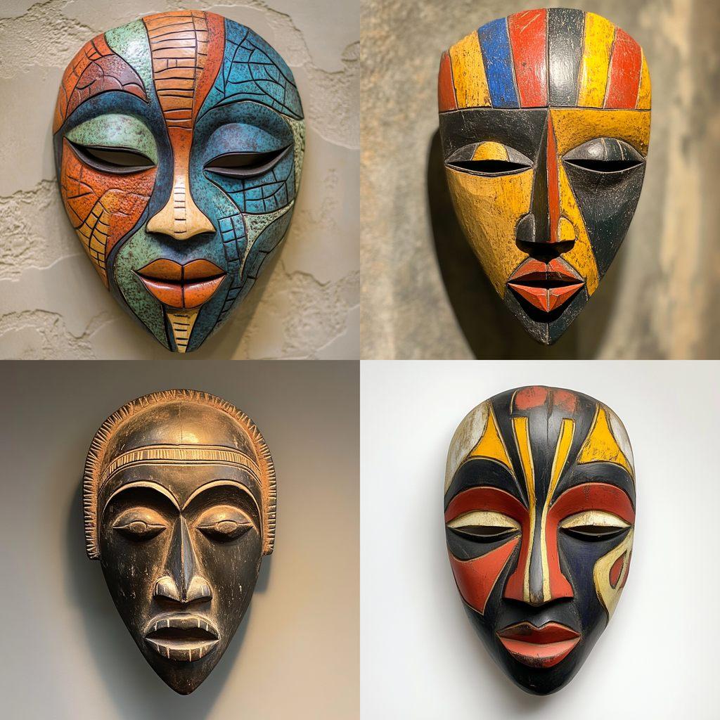 African mask style, Midjourney V6.1, render 1 of 4
