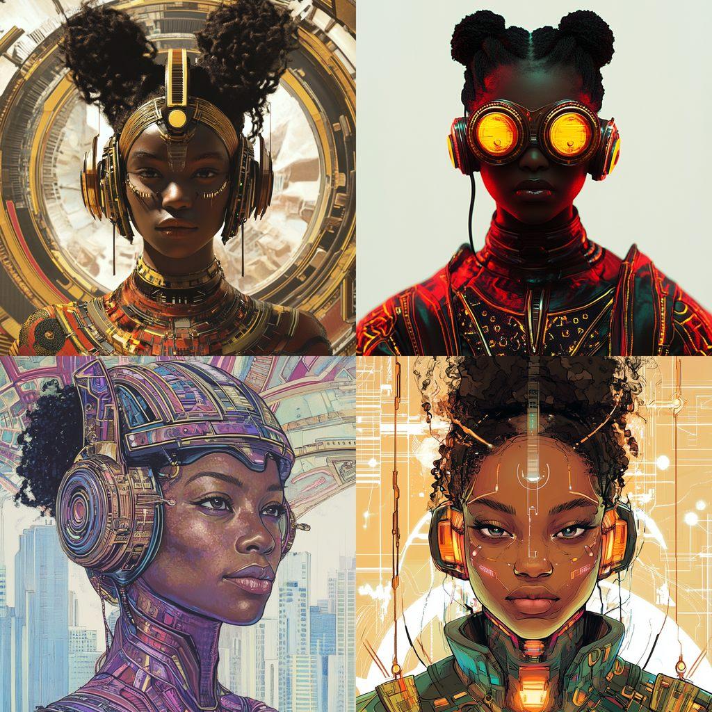 Afrofuturism style, Midjourney V6.1, render 1 of 4