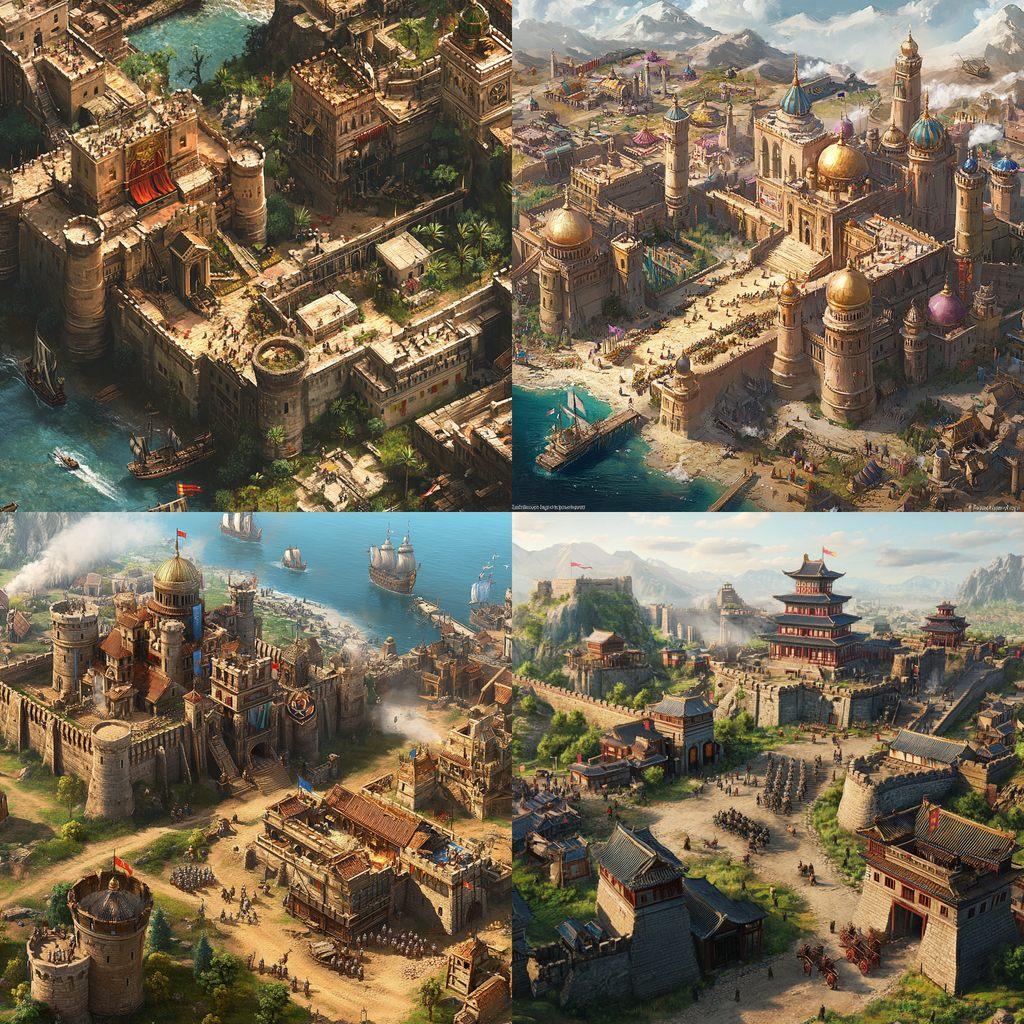 Age of Empires style, Midjourney V6.1, render 1 of 4