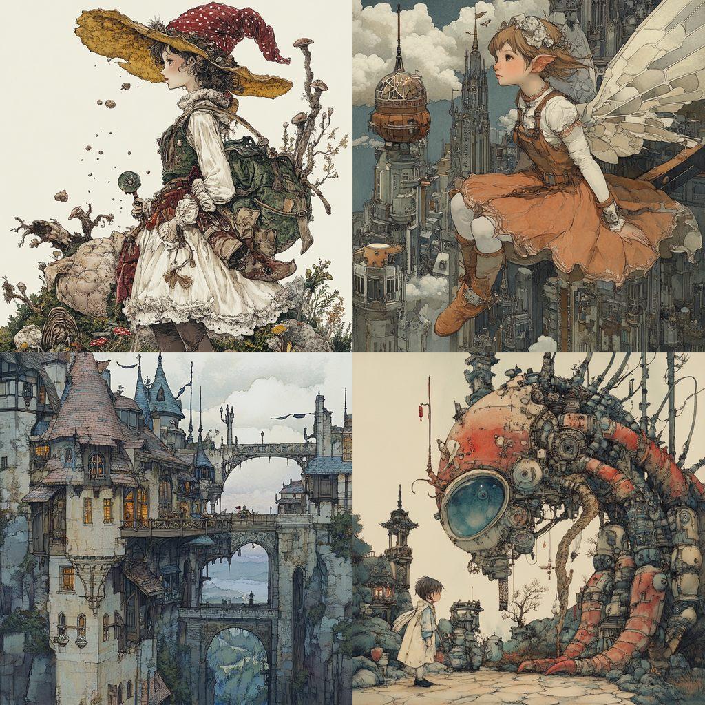 Akihiko Yoshida style, Midjourney V6.1, render 1 of 4
