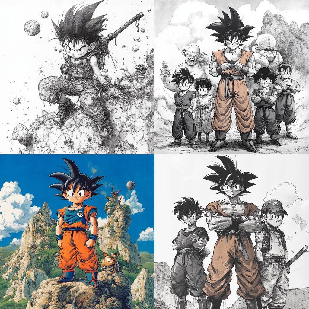 Akira Toriyama style, Midjourney V6.1, render 1 of 4