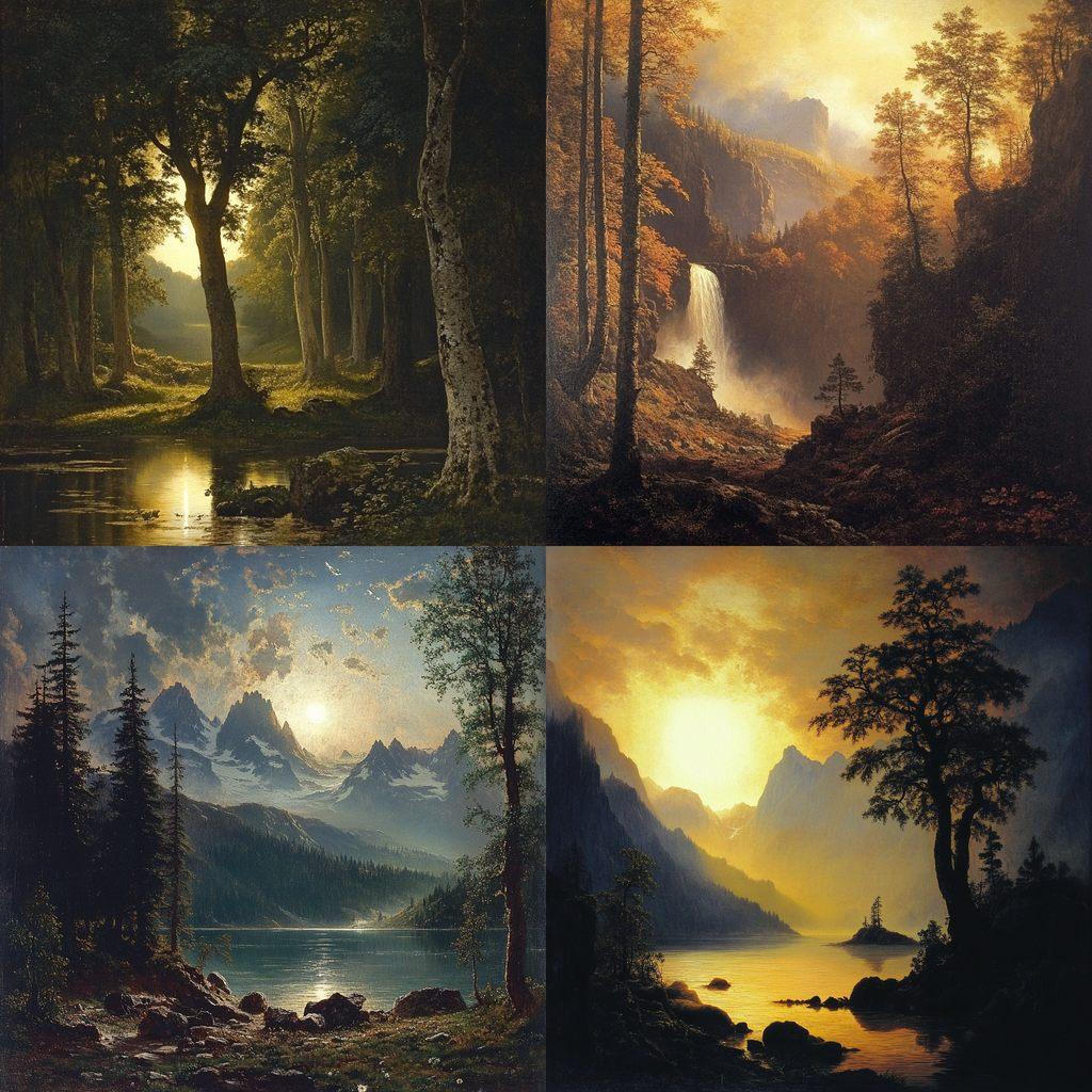 Albert Bierstadt style, Midjourney V6.1, render 1 of 4