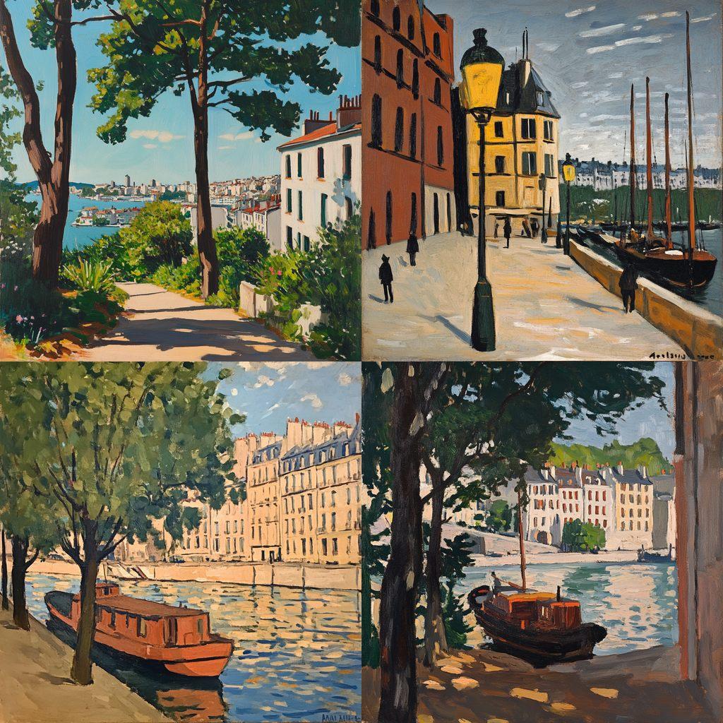 Albert Marquet style, Midjourney V6.1, render 1 of 4