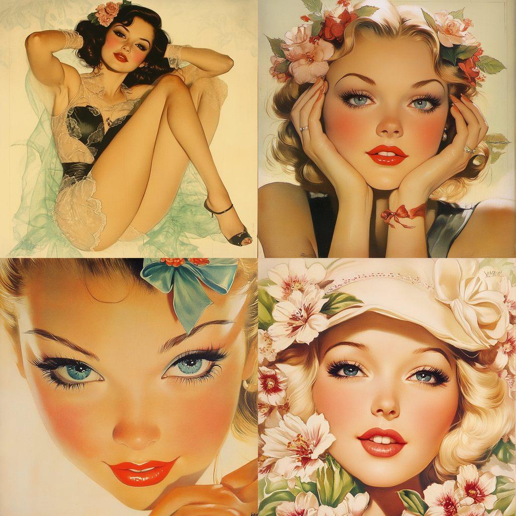 Alberto Vargas style, Midjourney V6.1, render 1 of 4