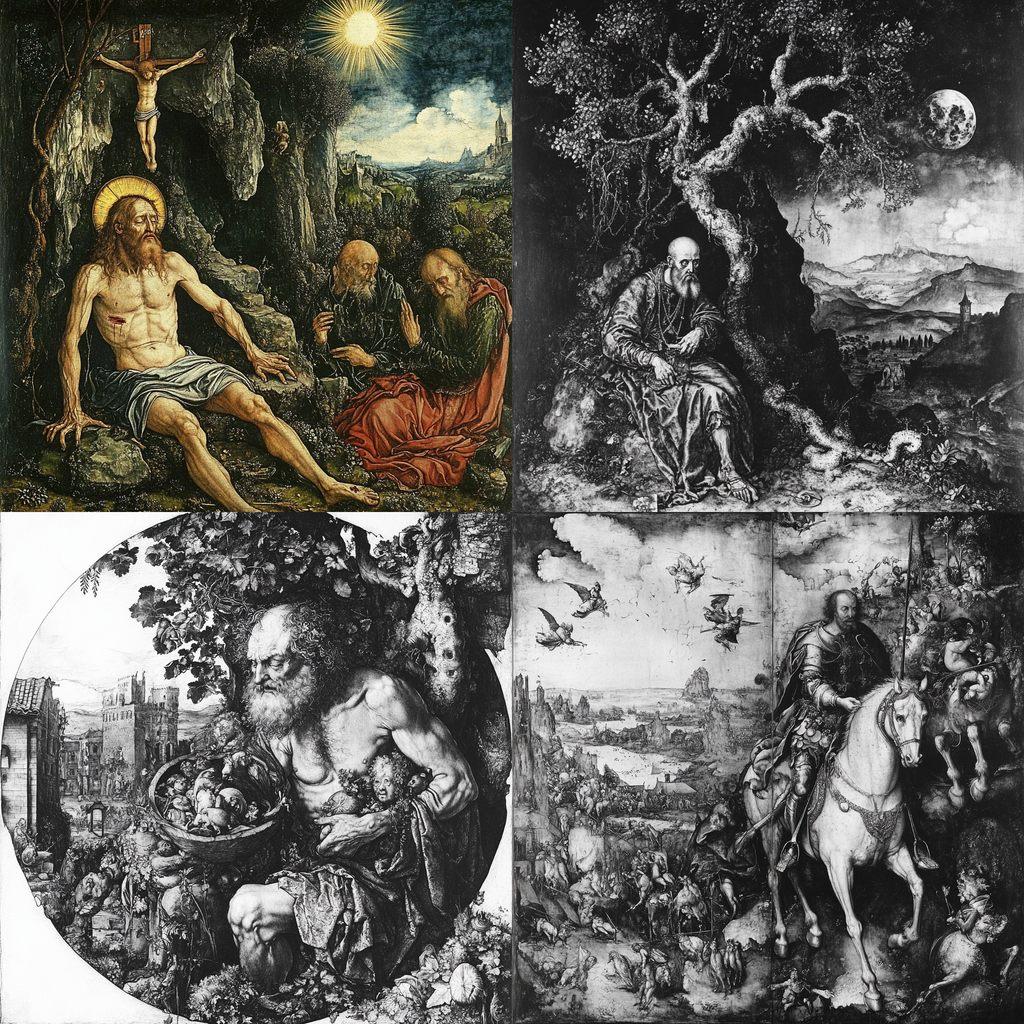 Albrecht Durer style, Midjourney V6.1, render 1 of 4
