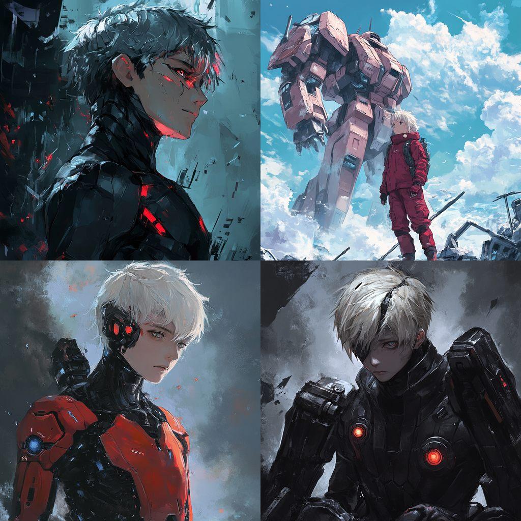 Aldnoah.Zero style, Midjourney V6.1, render 1 of 4