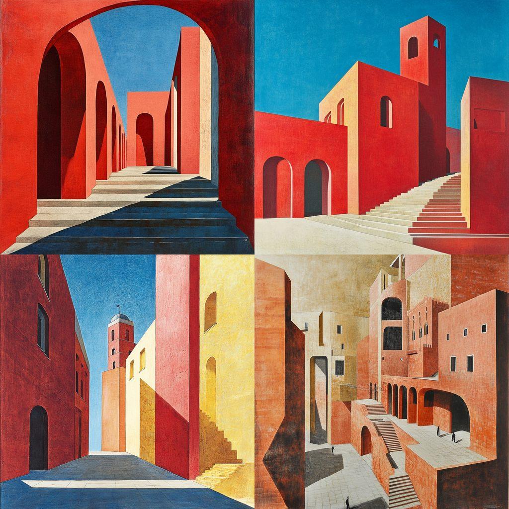 Aldo Rossi style, Midjourney V6.1, render 1 of 4