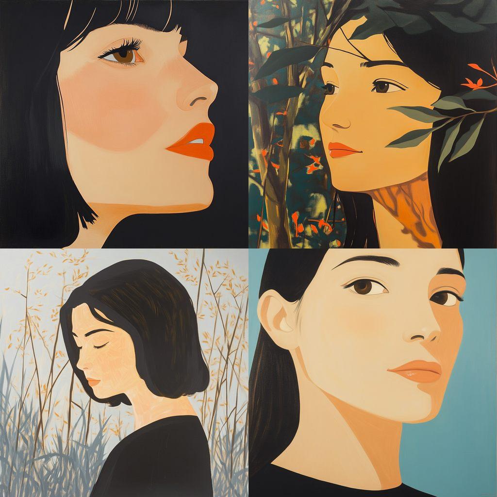 Alex Katz style, Midjourney V6.1, render 1 of 4