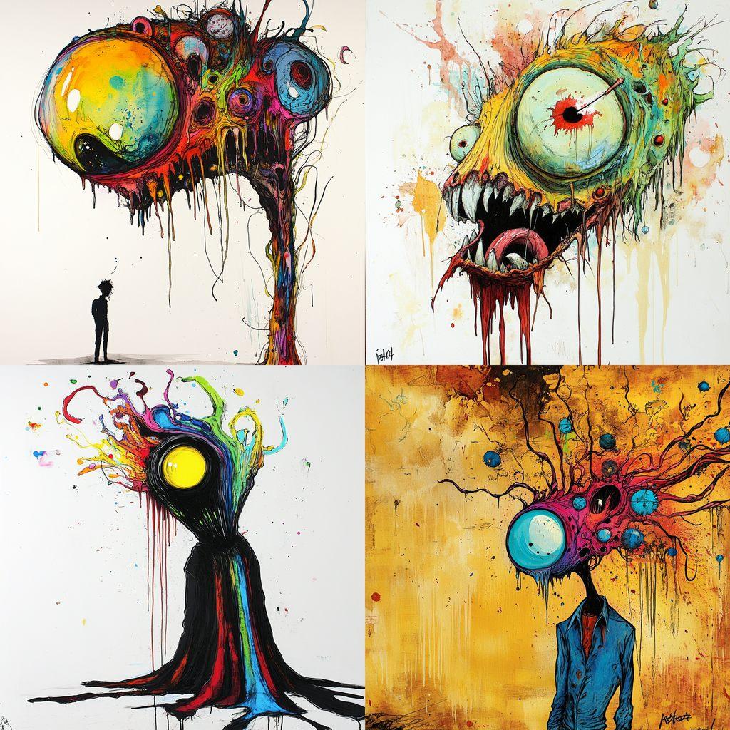 Alex Pardee style, Midjourney V6.1, render 1 of 4