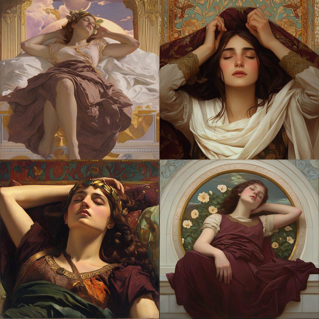 Alexandre Cabanel style, Midjourney V6.1, render 1 of 4