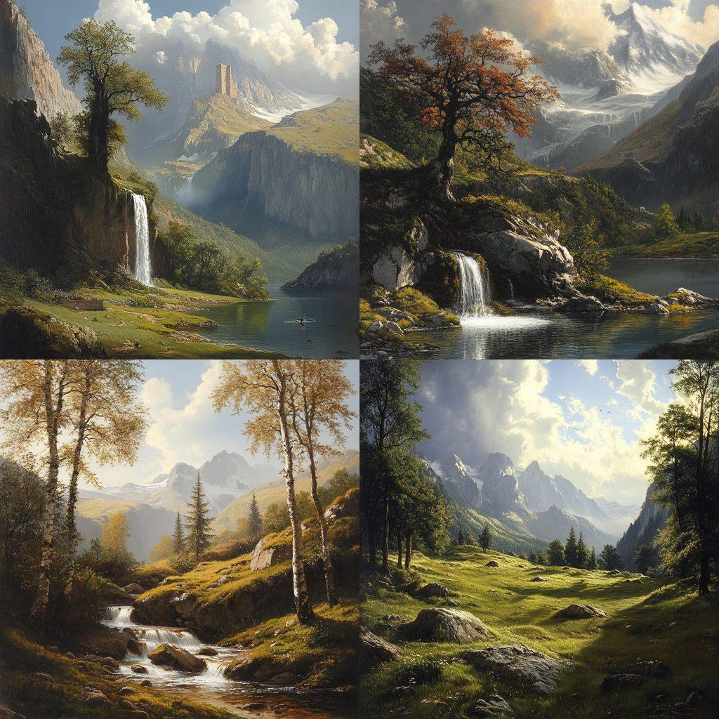 Alexandre Calame style, Midjourney V6.1, render 1 of 4