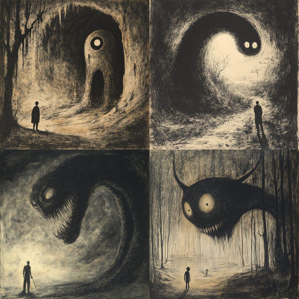 Alfred Kubin style, Midjourney V6.1, render 1 of 4