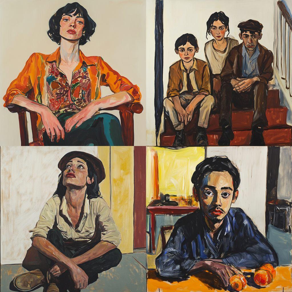 Alice Neel style, Midjourney V6.1, render 1 of 4