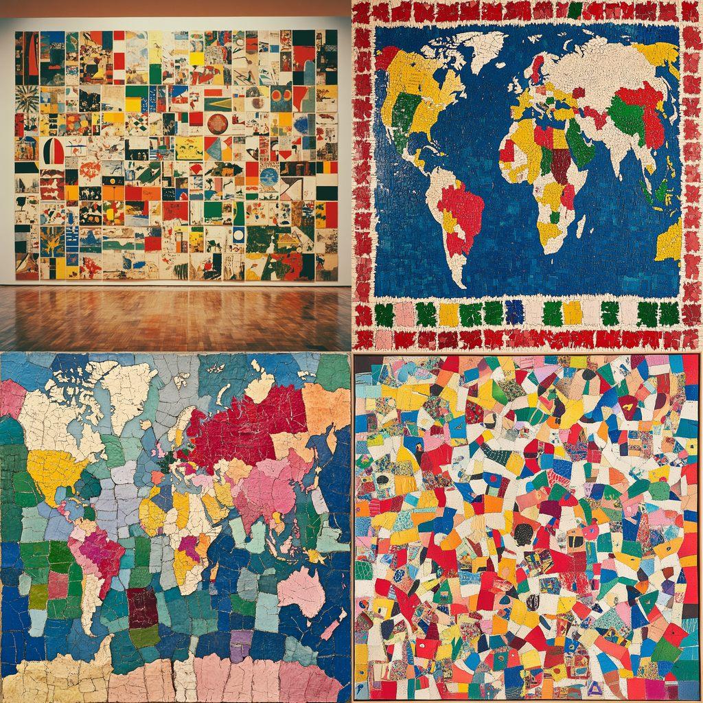 Alighiero Boetti style, Midjourney V6.1, render 1 of 4
