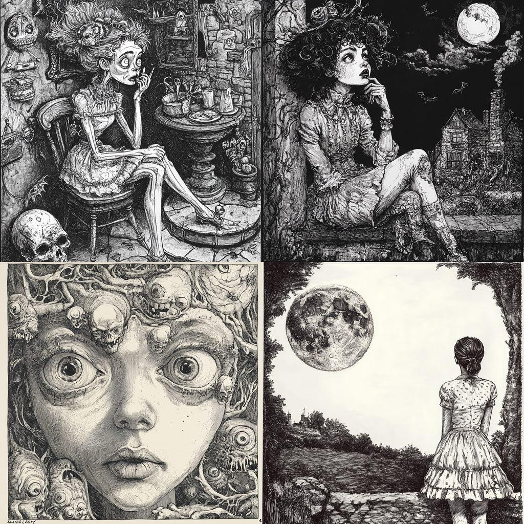 Aline Kominsky-Crumb style, Midjourney V6.1, render 1 of 4