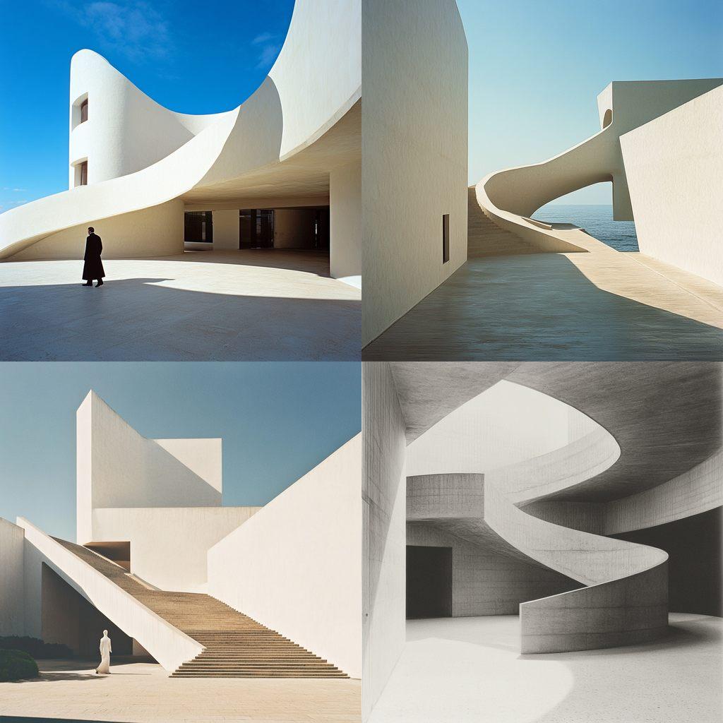Alvaro Siza style, Midjourney V6.1, render 1 of 4