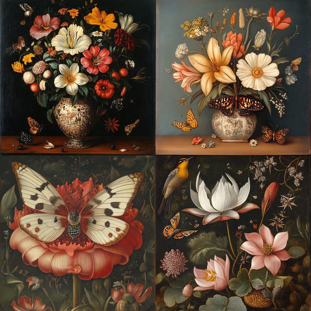 Ambrosius Bosschaert style, Midjourney V6.1, render 1 of 4