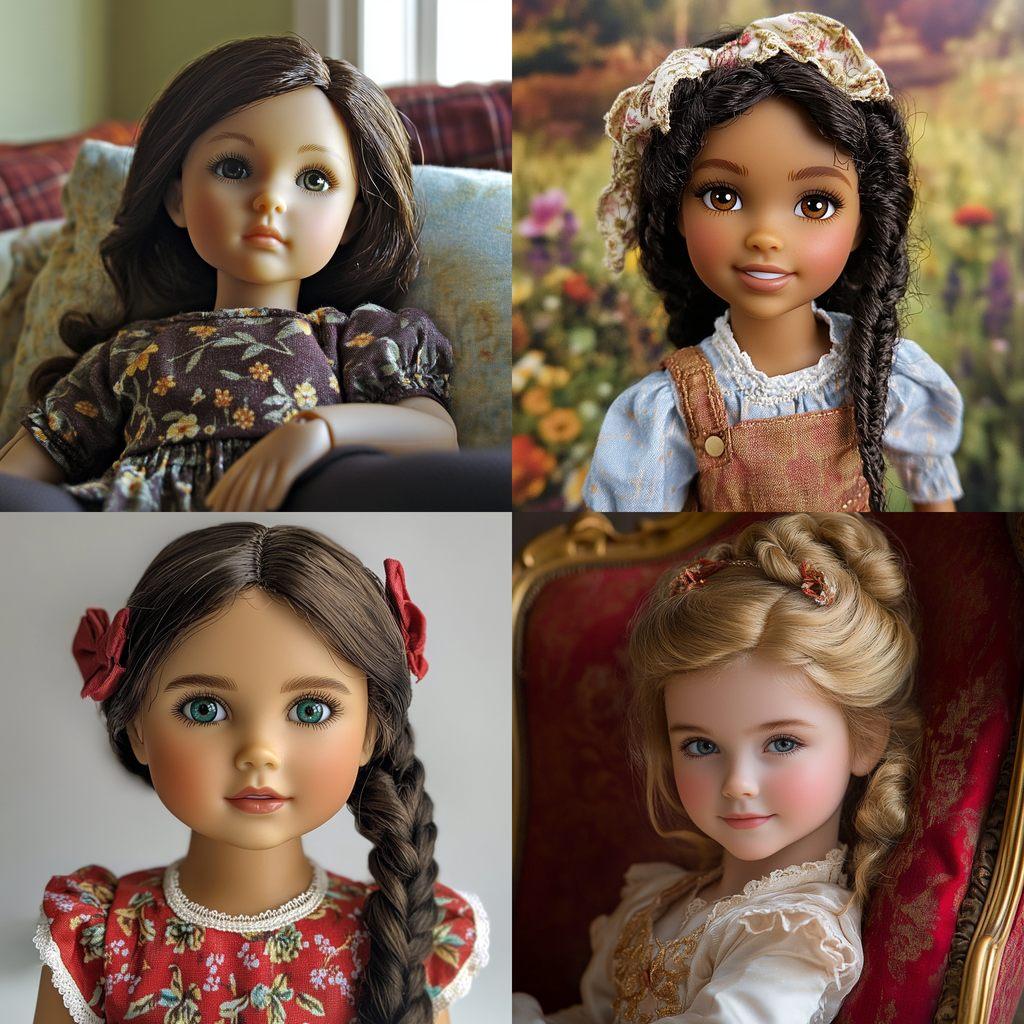 American Girl doll style, Midjourney V6.1, render 1 of 4