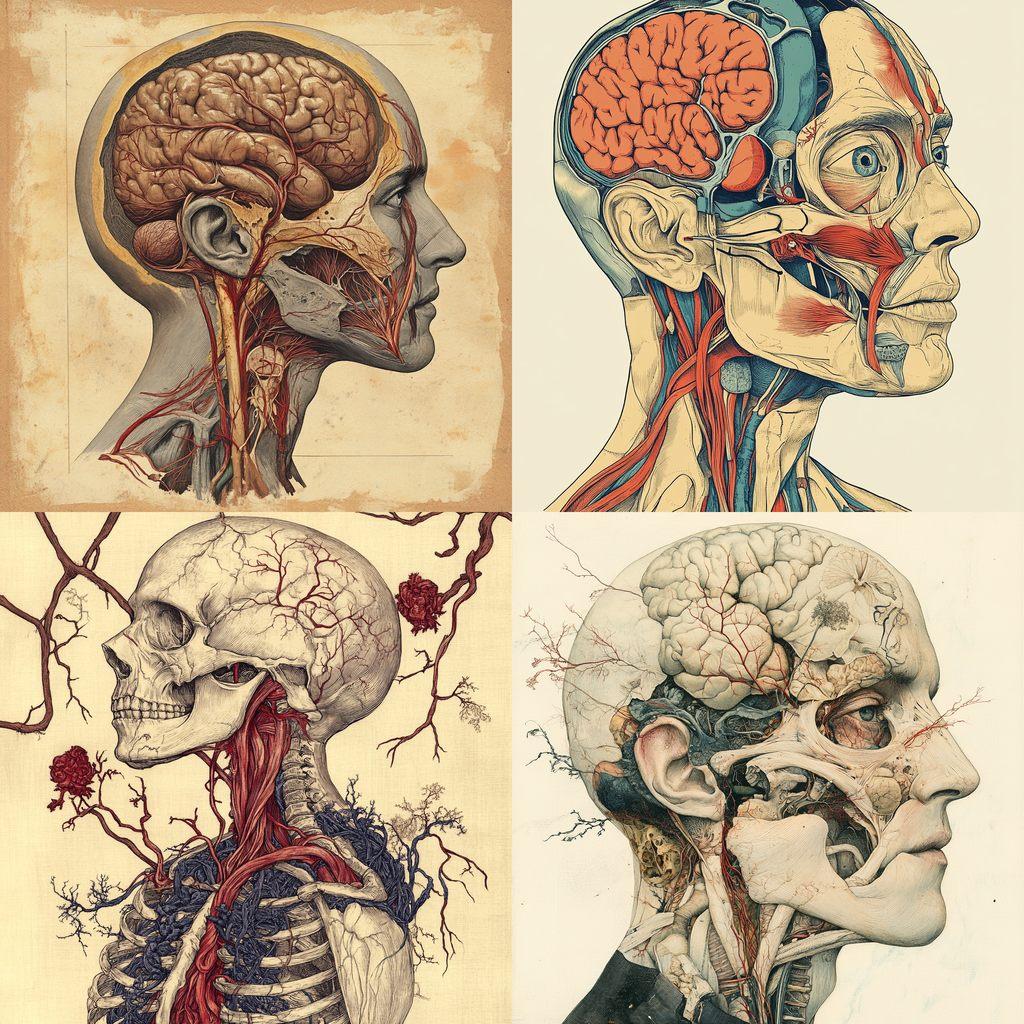 Anatomical illustration style, Midjourney V6.1, render 1 of 4