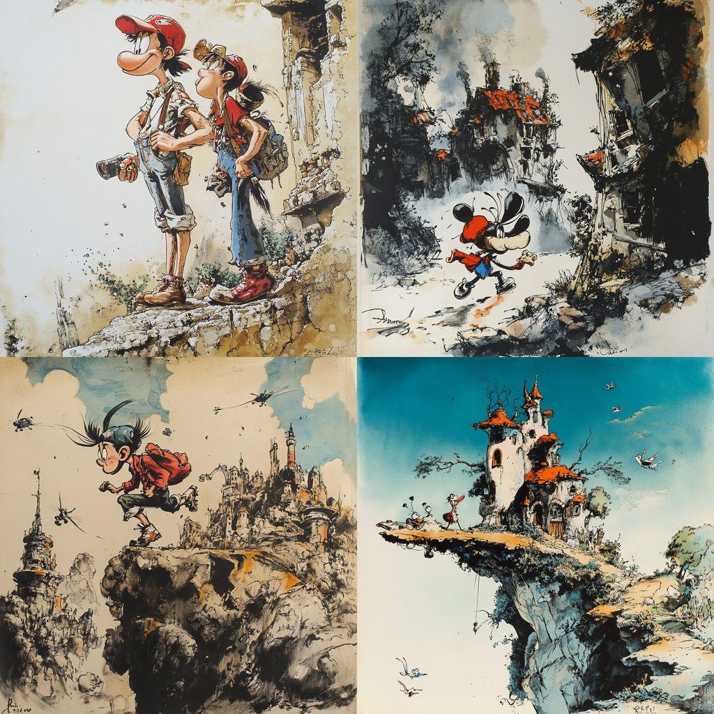 André Franquin style, Midjourney V6.1, render 1 of 4