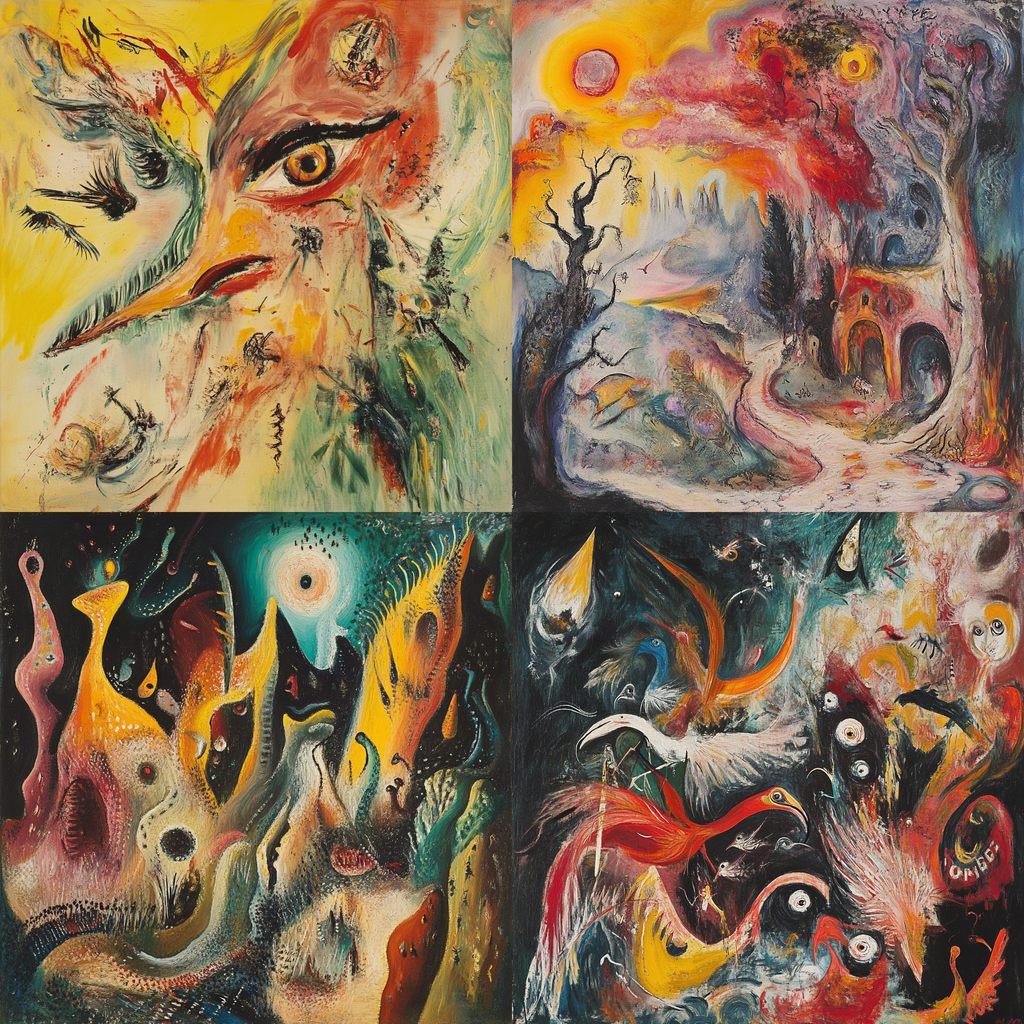 Andre Masson style, Midjourney V6.1, render 1 of 4