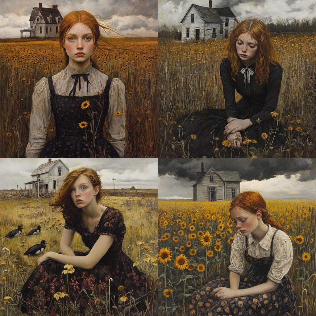 Andrea Kowch style, Midjourney V6.1, render 1 of 4