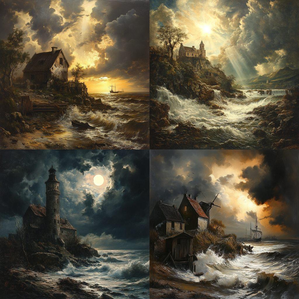 Andreas Achenbach style, Midjourney V6.1, render 1 of 4