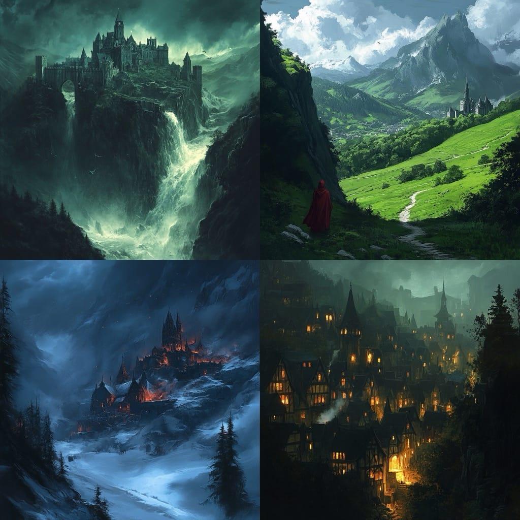 Andreas Rocha style, Midjourney V6.1, render 1 of 4