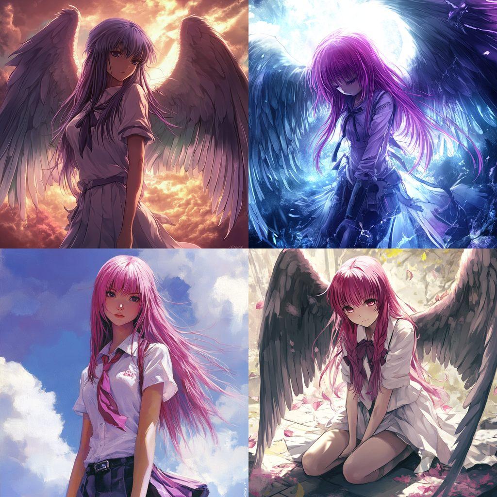 Angel Beats style, Midjourney V6.1, render 1 of 4