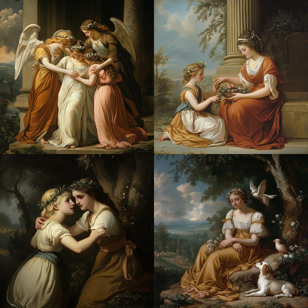 Angelica Kauffman style, Midjourney V6.1, render 1 of 4