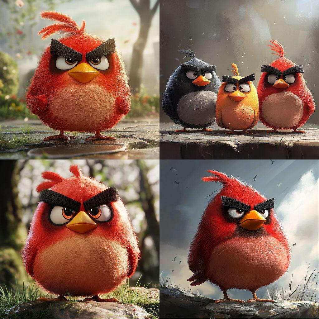 Angry Birds style, Midjourney V6.1, render 1 of 4
