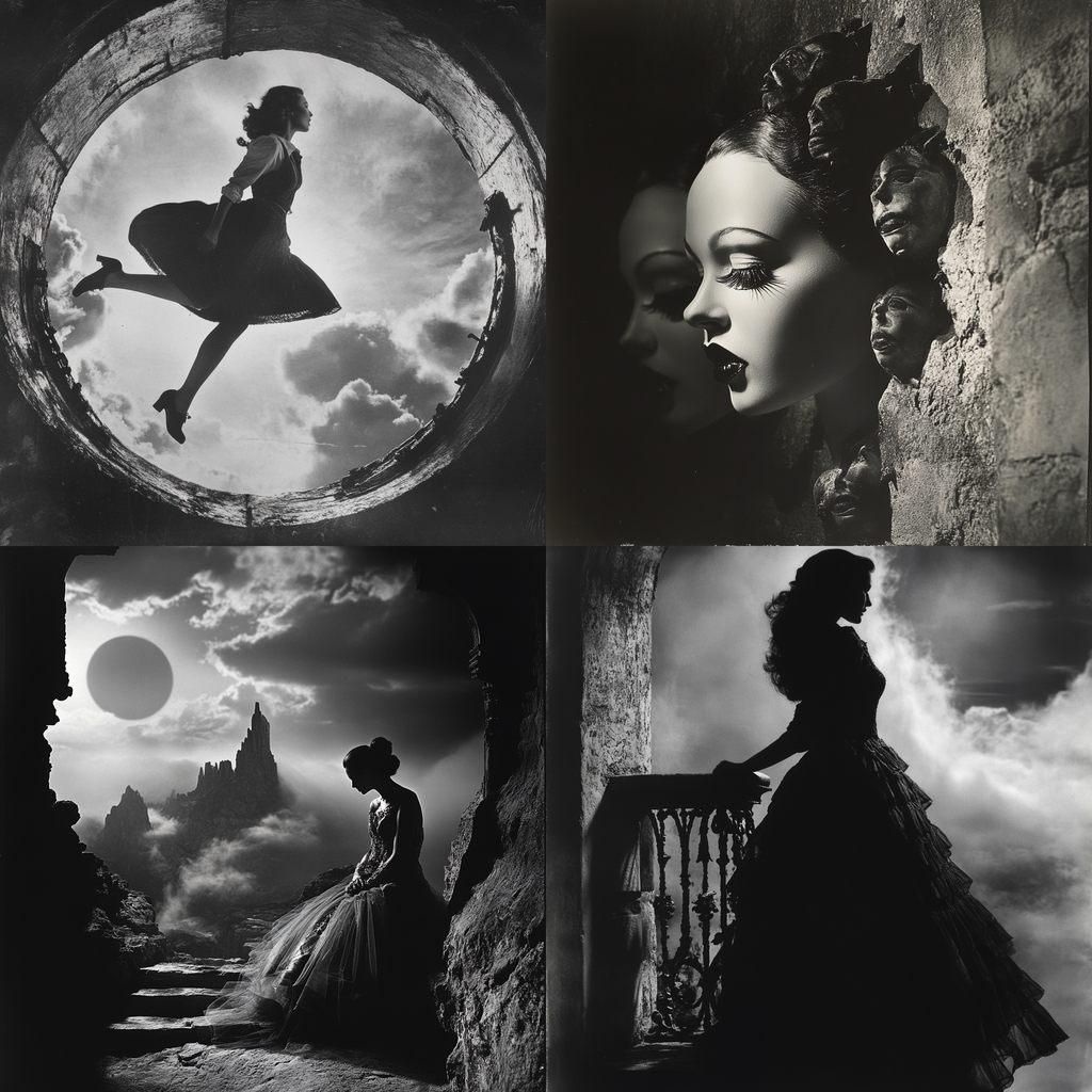 Angus McBean style, Midjourney V6.1, render 1 of 4