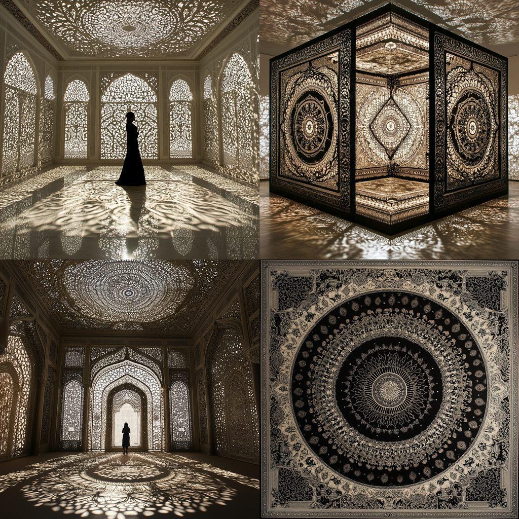 Anila Quayyum Agha style, Midjourney V6.1, render 1 of 4