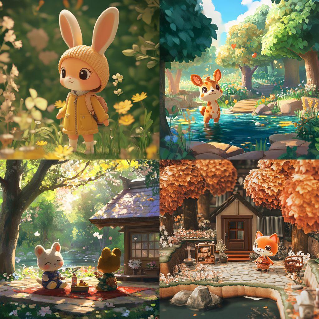 Animal Crossing style, Midjourney V6.1, render 1 of 4