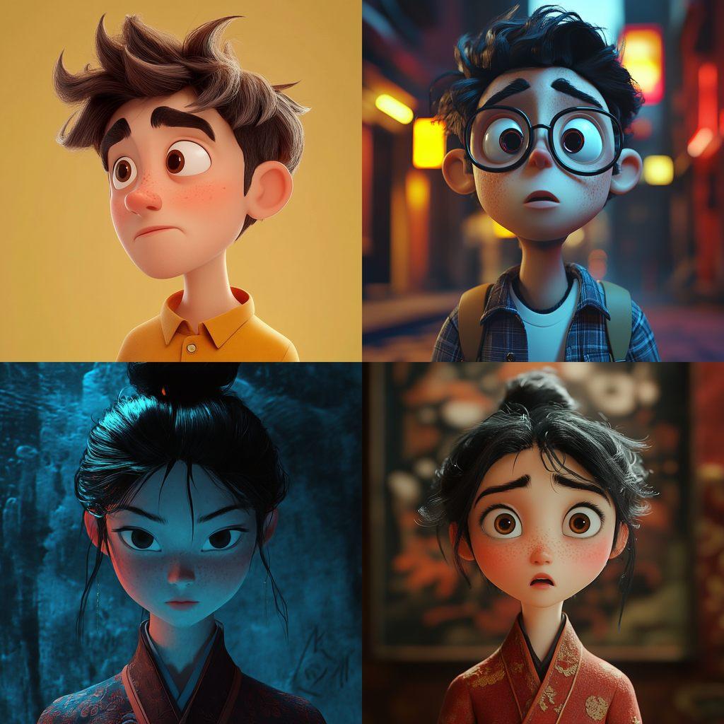 Animation style, Midjourney V6.1, render 1 of 4