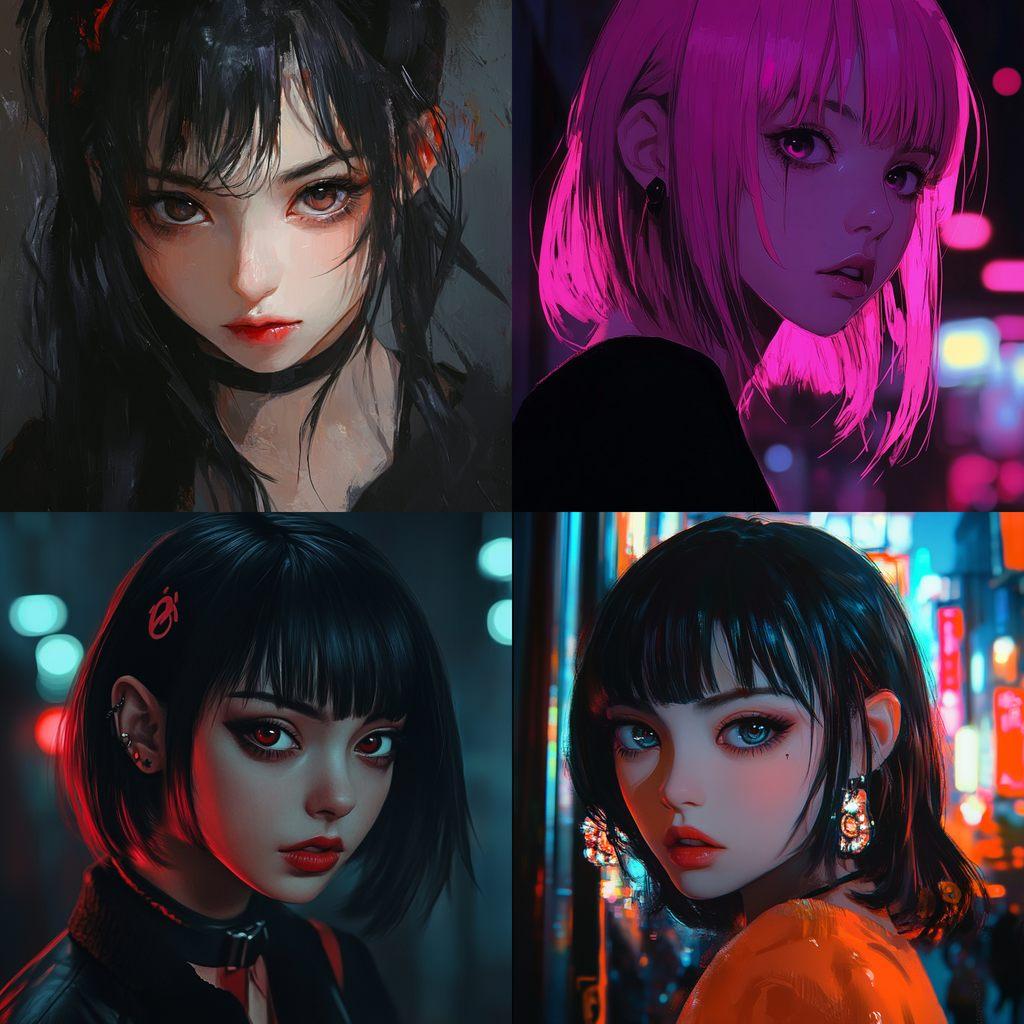 Anime style style, Midjourney V6.1, render 1 of 4