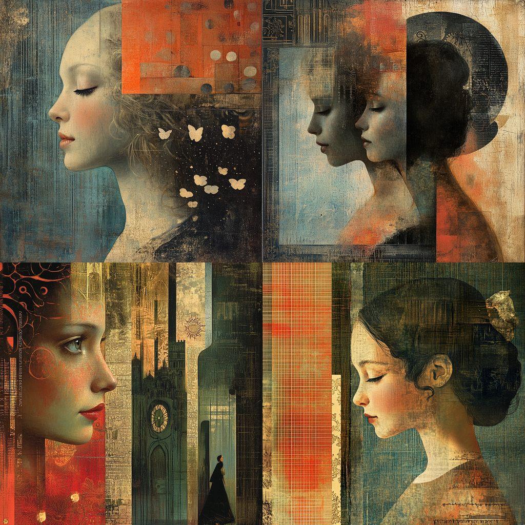 Anna and Elena Balbusso style, Midjourney V6.1, render 1 of 4