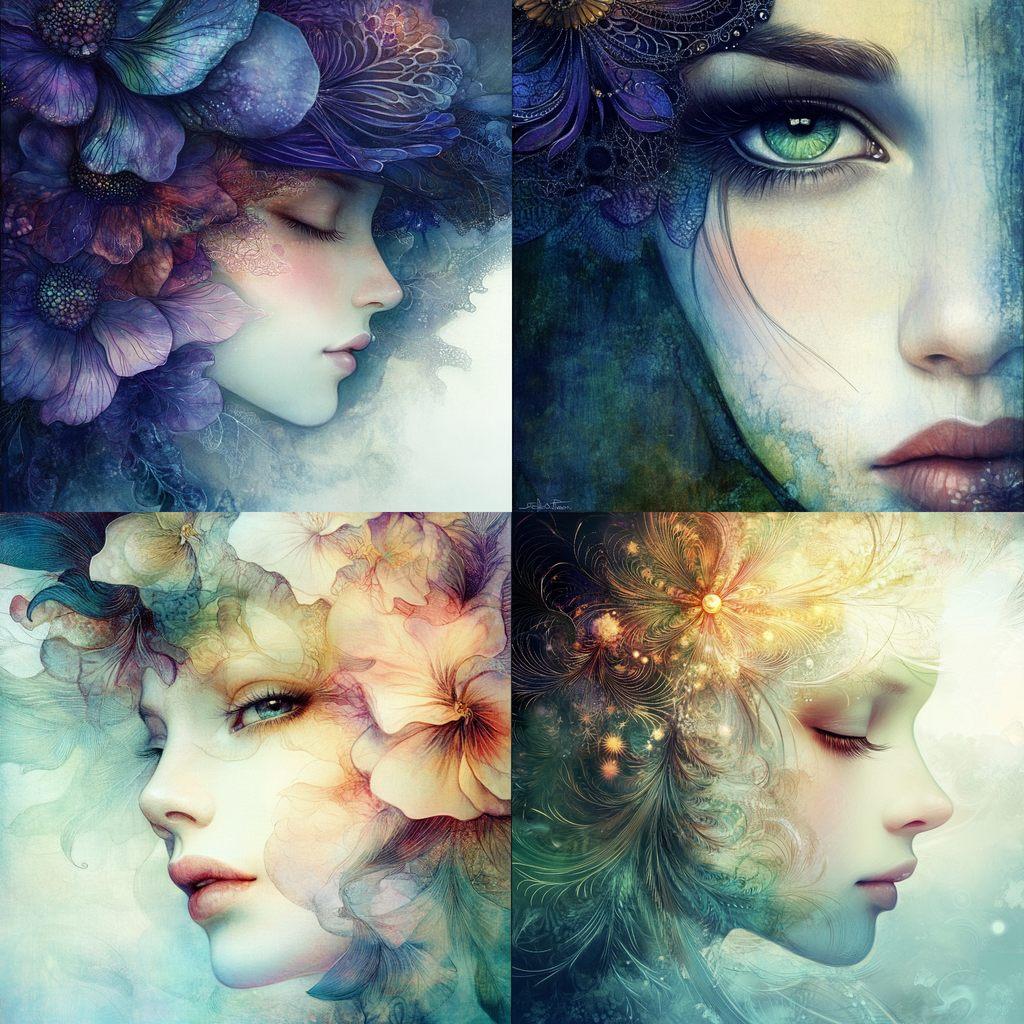Anna Dittmann style, Midjourney V6.1, render 1 of 4