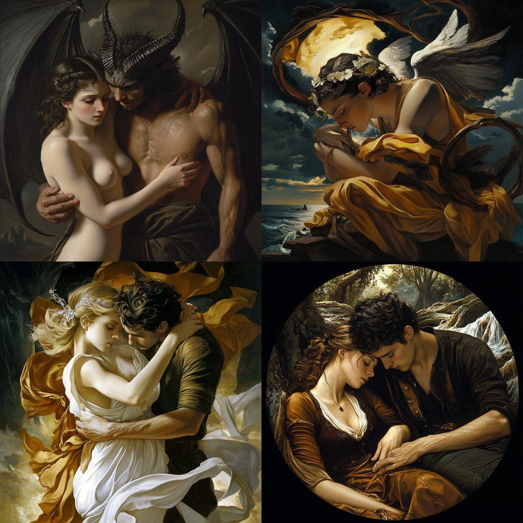 Anne-Louis Girodet style, Midjourney V6.1, render 1 of 4