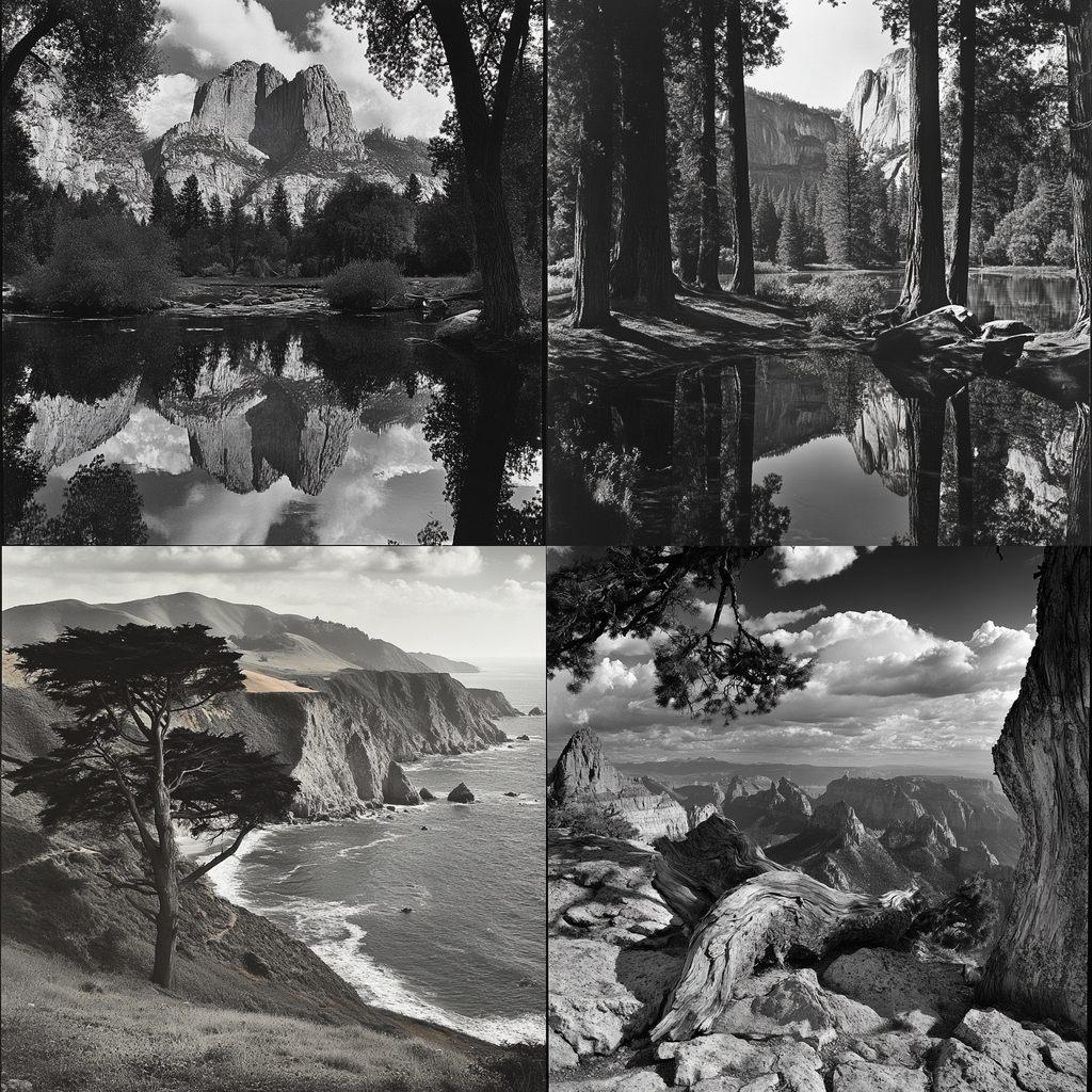 Ansel Adams style, Midjourney V6.1, render 1 of 4